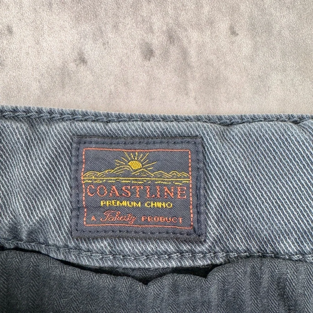 Faherty Coastline Chino Shorts Mens 40 Blue 8in Tailored Fit Stretch Twill